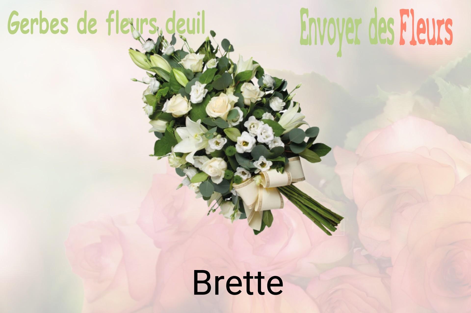 Gerbe de fleurs de deuil livrée à Brette